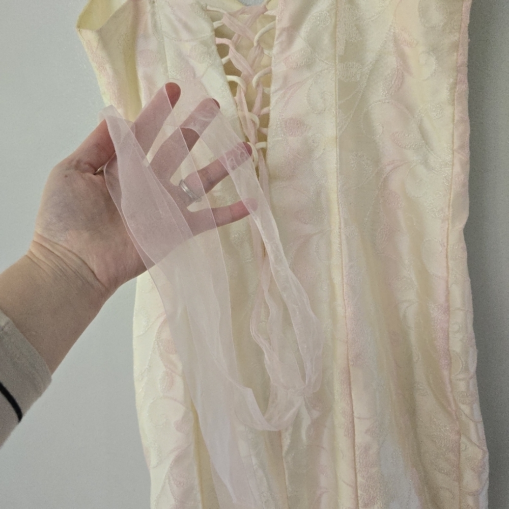 Vintage Zum Zum Pink Stripes Tulle Mermaid Dress sz 9 *needs Cleaned* - Picture 10 of 16